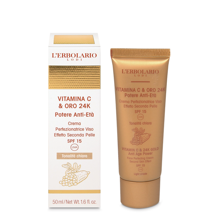 Crème Perfectionnante pour le Visage teinte claire Vitamina C & Oro 24K