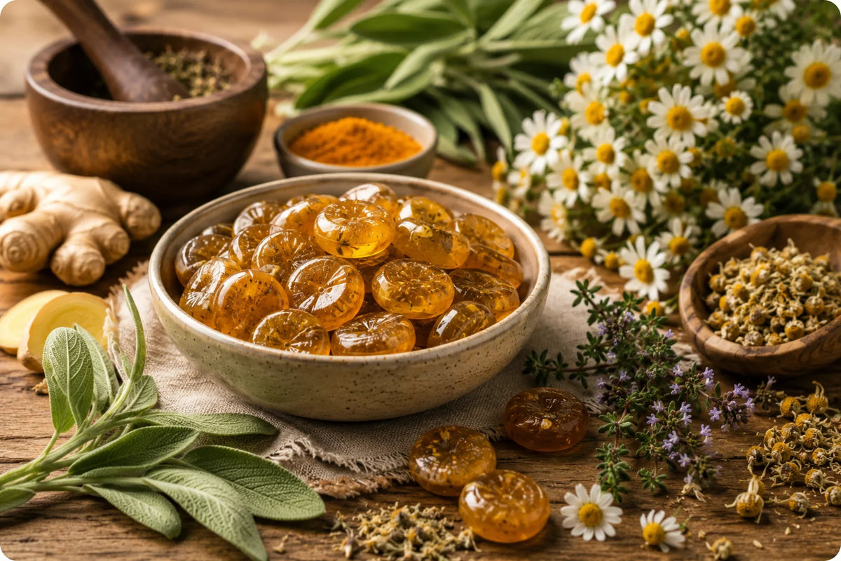 Caramelle alle erbe fatte in casa – con Salvia, Timo e Camomilla