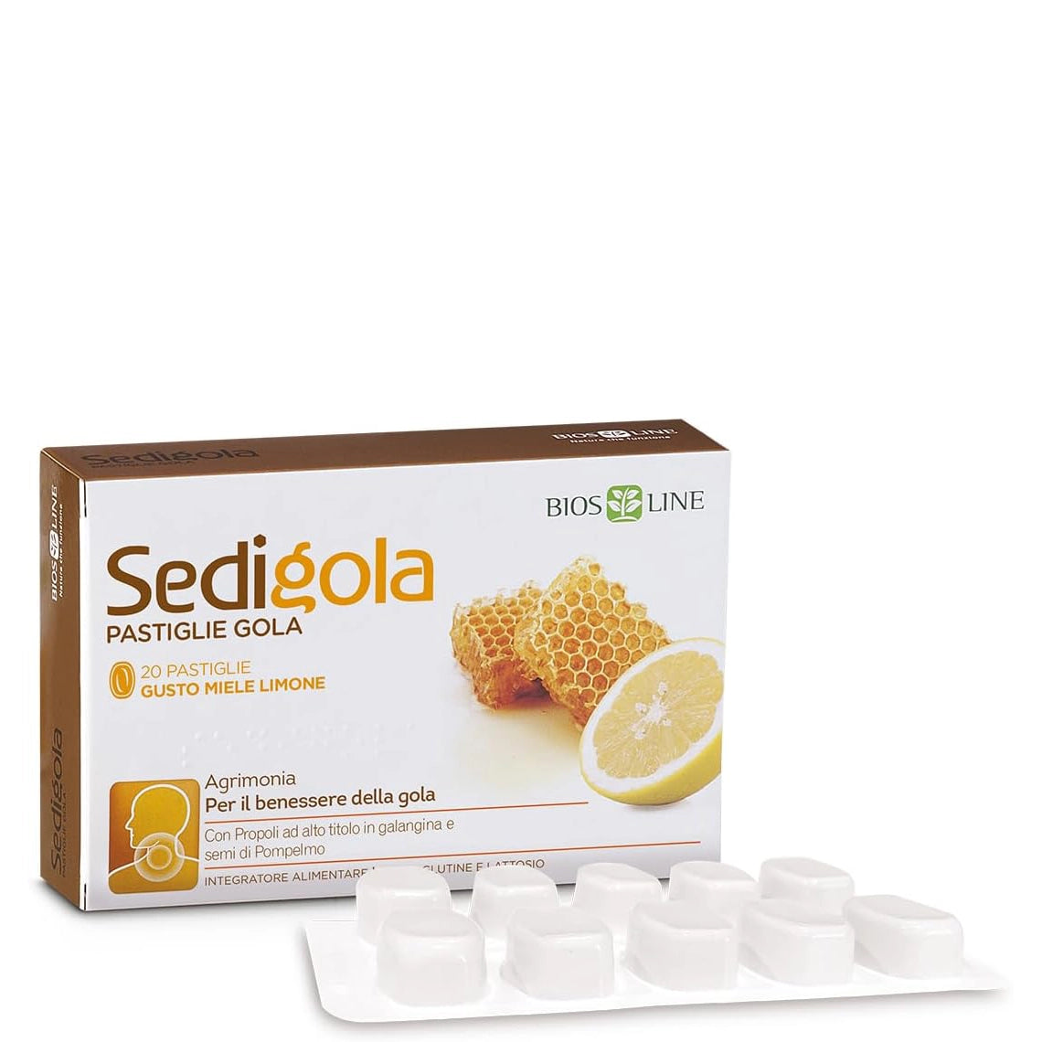 Sedigola Pastillas para la Garganta miel limón