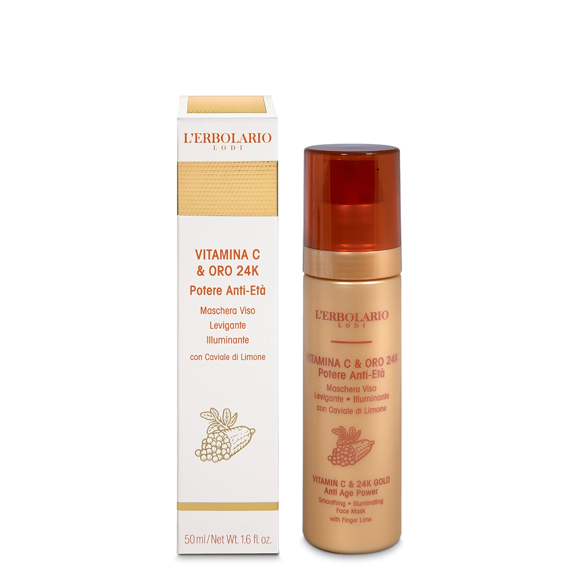 Maschera Viso Vitamina C &amp; Oro 24K