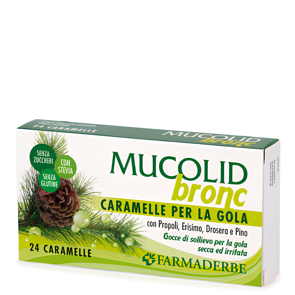 Mucolid Bronc – 24 Bonbons mit Propolis, Menthol, Eukalyptus und Kiefer