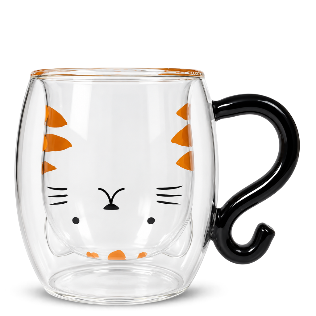Herbal Mug Gatto – Taza de Vidrio de Doble Pared