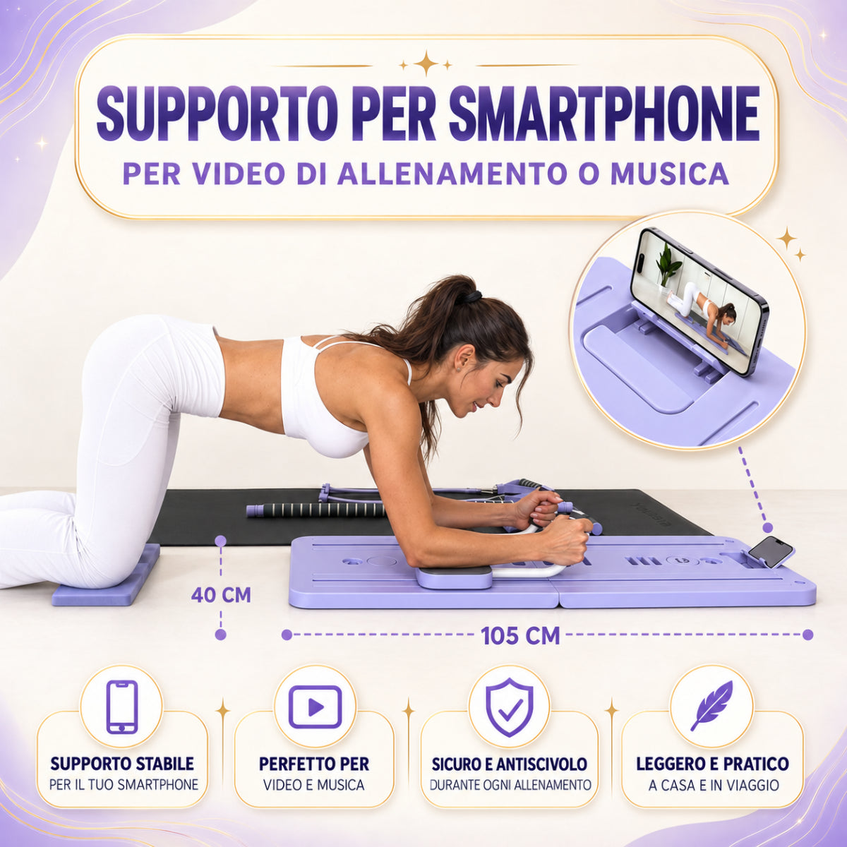 Pilates Reformer Board 8 in 1 – Lilla