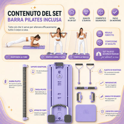 Pilates Reformer Board 8 in 1 – Lilla